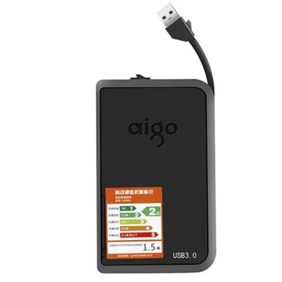 aigo Aigo/爱国者HD806 移动硬盘1T USB3.0 纤薄 抗震 防摔500G/2T可选 HD806-2T 标配 